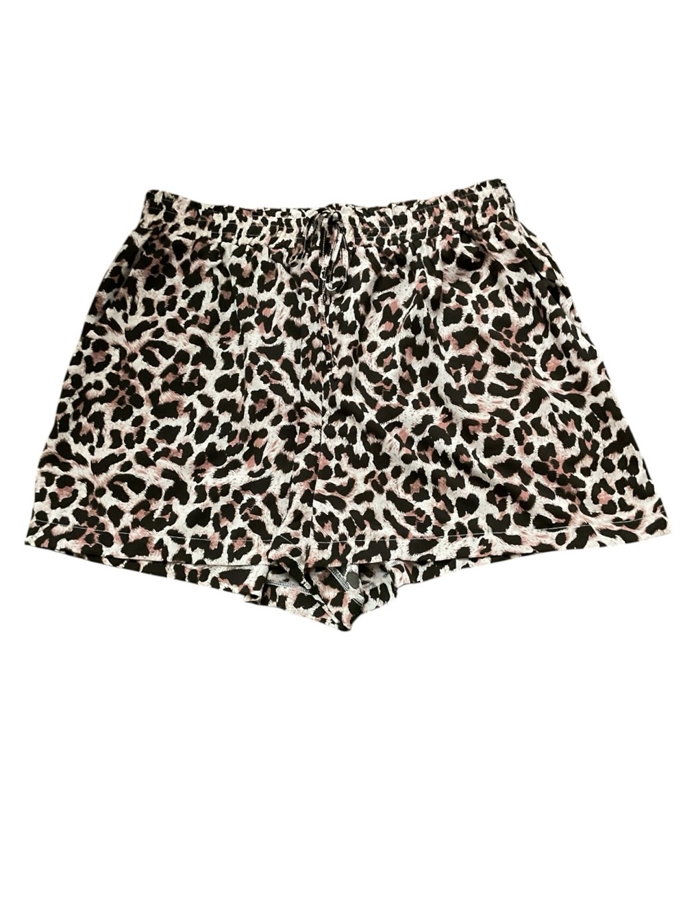 High-Waist Leopard Print Lounge Shorts